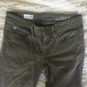 Gap skinny gray motorcycle panel jeans